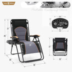 Recliners Set of 2, Oversized Zero Gravity Lounge Chairs in Black