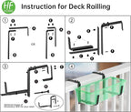 HFHOME 2PCS Adjustable Planter Box Brackets, Brackets for Window Boxes Planters Hanging Flower Box Holders, Wall Mount Holder for Windowsills, Garden, Fences, and Balcony - Black (Patent Registered)