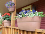 EMSCO Group Bloomers Railing Planter with Drainage Holes – 24" Weatherproof Resin Planter – Sand
