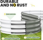 Galvanized Raised Garden Bed 6x3x1 FT, Oval Metal Raised Garden Bed Outdoor Planter Box with Open Bottom, Rust-Resistant Steel Garden Bed for Vegetables Herbs Flowers, Easy Assembly