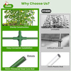 65in Tall Cucumber Trellis for Raised Bed, 50" L x 65" H Metal Garden Trellis for Climbing Plants Outdoor, U-Shape Vegetables Trellis Support for Squash Zucchini Peas Grape