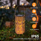 Mothers Day Gifts for Mom Grandma - Birthday Gifts for Women, 2 Pack Butterfly Solar Lanterns Outdoor Waterproof, Butterflies Solar Lights Outdoor Hanging Garden Decor for Outside