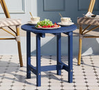 Y&M Outdoor Side Table, Waterproof Four-Legged Round Entryway End Table, Single-Tier HDPE Modern Small Coffee Nightstand for Bedroom, Living Room, Patio, Indoor or Outdoor Use, Navy Blue