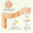 7-Inch Wooden 7-Shaped Wall Hook Plant Hanger – Ideal for Indoor/Outdoor Bird Feeders, Flower Baskets, and Wind Chimes