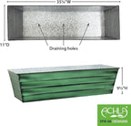 Achla Designs Galvanized Window Flower Box Planter-Green-Large (35.5" L x 11" W x 9.5" D)