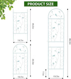 Metal Garden Trellis for Climbing Plants, 2 Pack 86.5" x 19.7" Green Plant Trellis Outdoor, Clematis Rrellis Outdoor, Arched Decoration Suitable for lawns, Gard, Green