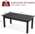 Stoog Outdoor Coffee Table, All-Weather Poly Lumber Patio Side Table, Rectangle End Table for Backyard, Porch, Garden, Balcony & Deck, Black