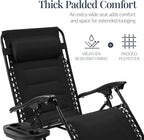 Oversized Padded Zero Gravity Chair – Black