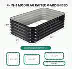 5×3×1.4FT Galvanized Raised Garden Bed Outdoor, Metal Raised Garden Bed Kit, Large Planter Raised Beds, 4 In1 Modular Raised Planter Box Outdoor,Raised Beds for Gardening for Vegetables Flowers Herbs
