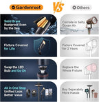 Gardenreet Landscape Spotlights Low Voltage - Brass Outdoor Uplight LED 12V, Wired Spot Lights IP65 Waterproof, Black for Exterior Garden Yard Tree House Without MR16 Bulb