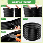 AHEONLAR 2 Pack 2x2x1.5ft Round Galvanized Raised Garden Bed Outdoor Metal Planter Box for Vegetables Steel Raised Beds for Gardening Grey