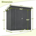 Outdoor Storage Shed, 6 X 4ft Metal Galvanized Steel Garden Shed - Image 2