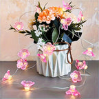 Indoor String Lights: 13 Ft Pink Cherry Blossom Fairy Lights with 40 LEDs