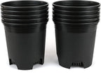 1.5 Gallon Black Nursery Pot Plastic Planters for Outdoor Indoor Plants Gardening Flower Pots 10-Pack 7.5 in Pot Liners with Drainage Holes