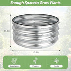 2 Pack 2x2x1ft Round Galvanized Raised Garden Bed Kits, Raised Garden Beds Metal Planter Outdoor Easy Assembly Garden Bed for Planting Vegetables, Fruits & Flowers, Sliver