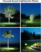 Lepro Solar Decorative Spot Lights 2 Pack, Cool White Modern Accent Lights for Garden & Landscape, IP65 Waterproof Adjustable Spotlight for Architecture, Pathways, Contemporary Decor