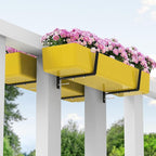 Adnee Set of 4 Double Sided Planter Box Brackets-Adjustable Window Boxes Flower Brackets-Railing Planters Box Brackets for Garden Balcony Window Fence Stairs