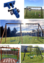 Heavy Duty Blue Swing Hangers Screws Bolts Included Over 5000 lb Capacity Playground Porch Yoga Seat Trapeze Wooden Sets Indoor Outdoor 2 Pack