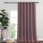 NICETOWN Blackout Sliding Glass Door Curtains, Room Darkening Thermal Insulated Curtains for Living Room Bedroom, Extra Wide Window Drapes, 1 Panel, W80 x L118, Dry Rose