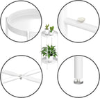 OVICAR Plant Stand Indoor Outdoor - Metal Flower Pot Holder Table Tall Potted Rack Organizer Rustproof Plant Display Shelf For Home Garden Patio Balcony Office Living Room Bathroom Corner (White)