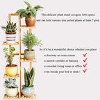 Bamboo 5 Tier 6 Potted Plant Stand Rack Multiple Flower Pot Holder Shelf Indoor Outdoor Planter Display Shelving Unit for Patio Garden Corner Balcony Living Room