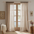 1” Diameter Curtain Rods Itself is 30 to 60 inch 1 Pack Fit 30-54 inch Window with Heavy Duty Adjustable Rod Matte Wood Grain Splicing Metal Extra Long Curtain Rod for Windows