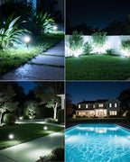 CORESLUX Solar Spot Lights Outdoor Waterproof IP68, 3-in-1 LED Cool Light Solar Landscape Lights, 2 Light Modes Landscape Path Lights for Outside Garden Yard Pond Pathway