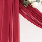Outdoor Curtains - Red Gauze Arch Drapes, 2 Panels, 29 x 20 Ft
