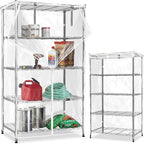 Waterproof Shelf Cover,Durable Dustproof Storage Wire Rack Covers,Outdoor Shelving Covers for Wire Shelves with Zipper 48''x24''x72'',Clear