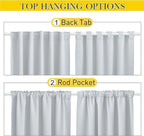 NICETOWN 2 Panels Outdoor Curtains Waterproof Pocket & Back Tab on Top & Bottom, Thermal Insulated Windproof Sun Blocking Outside Privacy Drapes for Patio with Fixed Rope, W84 x L84, Greyish White