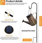 Outdoor Solar Watering Can with Lights Garden Decor Large Solar Powered Lanterns Hanging Waterproof LED Decorative Retro Metal Kettle String Lights for Table Yard Pathway Walkway Gardening Gifts