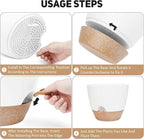 12 Inch Large Self Watering Plant Pot Set, Flower Pots with Multi-Mesh Drainage Holes and Saucer, Suitable for Indoor and Outdoor Garden Plants, White.