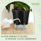 Self Watering Pots for Indoor Plants with Deep Reservoir and High Drainage Holes for Outdoor Plants and Flowers, Bare Root Planter (5.91'',Black,9 Pcs)