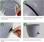 12inch 2Pack Large Self Watering Planters, Plastic Plant Pots with 60oZ Removable Deep Reservoir and Multi Mesh Drainage Holes for Indoor Outdoor Garden Plants and Flowers, Grey Speckles