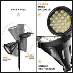 Solar Spot Lights Outdoor, 21 LEDs Solar Landscape Lights Auto On/Off with 3 Modes, IP67 Waterproof Solar Yard Spotlight Wall Lights, 2-in-1 Solar Outdoor Lights for Garden, Pathway, Pool