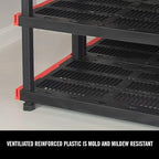 CX Craftsman 4-Tier Highly Durable Storage Rack, 4 Shleves That Support up to 200lbs/shelf, Organization and Storage, Weather-Resistant Design, Easy Assembly, American Made (55H x 40W x 24D)