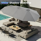 SUPERJARE 13FT Outdoor Umbrella for Patio, Double sided Pool Umbrellas with Fade Resistant Canopy, Large Table Umbrella for Deck, Market, Backyard - Gray
