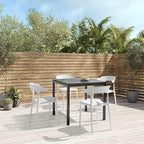 Modern Stackable Dining Chair Set, No Assembly, Plastic Chair, Patio Chair, Suitable for Indoor and Outdoor Cafes and Restaurants, Set of 4 (Cloud White)