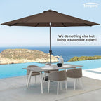 Tempera Patio Market Outdoor Table Umbrella with Auto Tilt and Crank, Large Sun Umbrella with Sturdy Pole & Fade Resistant Canopy, Easy to Set