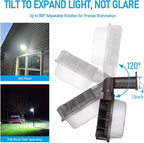 TORCHSTAR 3CCT LED Barn Light, Dusk to Dawn Area Lights with Photocell, Outdoor Security Flood Lighting, Update 40W/60W/80W Selectable, ETL Listed, IP65 Waterproof, Aluminum, 120-277V, Garage, Bronze