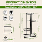 Plant Stand Indoor Outdoor, Corner Metal Plant Stands, Heavy Duty Tall Planter Shelf for Multiple Plants, Flower Pot Holder for Patio Garden Balcony Living Room (Black, 4 Tier-5 Potted)