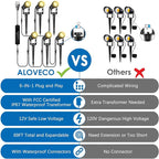 ALOVECO Low Voltage Landscape Lights, 6 Pack LED Spot Lights Outdoor with 30W Transformer IP65 Waterproof, Plug in Outdoor Landscape Lighting for Yard Garden Tree House Flag Pathway (Warm White 2700K)