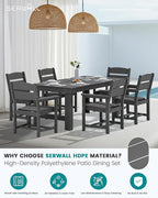 SERWALL HDPE Outdoor Dining Chair, Patio Dining Chair for Deck, Gray