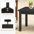 LUE BONA Outdoor Coffee Table Rectangle, 42.5" HDPS Patio Coffee Tables for Outside, All Weather Patio Coffee Table with Slatted Tabletop for Deck, Garden, Balcony, Indoor or Outdoor Use, Black