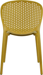 2xhome Set of 2 Patio Dining Chairs | Modern Stackable Outdoor Pool Side Chair | Weather Resistant Plastic for Yard, Porch, Balcony, Kitchen, Yellow