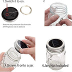 Solar String Lights for Mason Jar Lids, 8 Pack, Cold White Copper Wire
