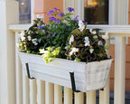 Achla Designs Galvanized Window Flower Box Planter-Cape Cod White-Small (22" L x 6" W x 5" H)