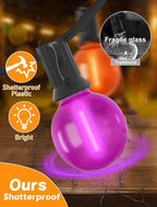 Indoor String Lights, 25 ft Halloween G40 LED Globe Lights, Orange and Purple