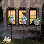 Halloween Pathway Lights 38.2" with Realistic Eye Movement, Mummy Halloween Lawn Stakes for Cute Outdoor Decorations with Solar Eyeball Lights