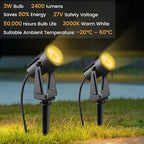 Low Voltage Landscape Lighting,8 Pack Outdoor LED Landscape Spotlights with Transformer 27V Garden Lights Pathway Lights IP65 Waterproof 3000K Warm White